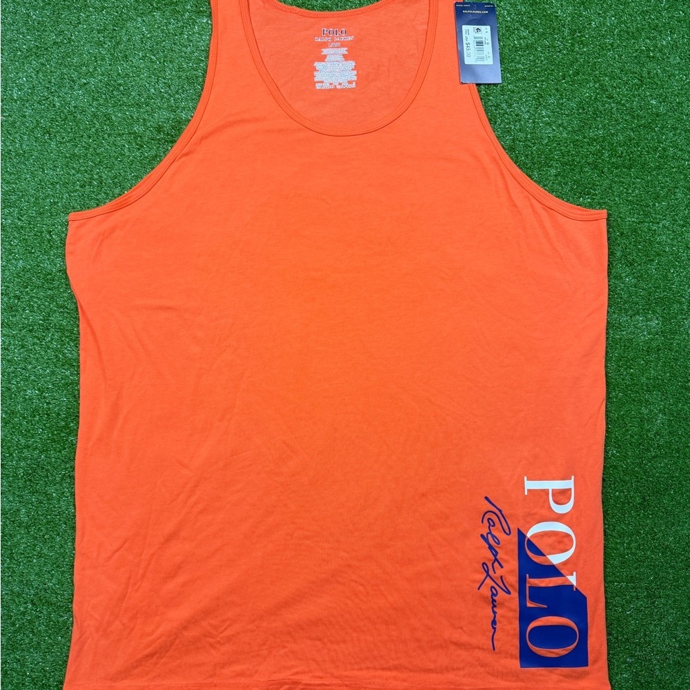 Polo by Ralph Lauren Men's Bright Orange Tank Top